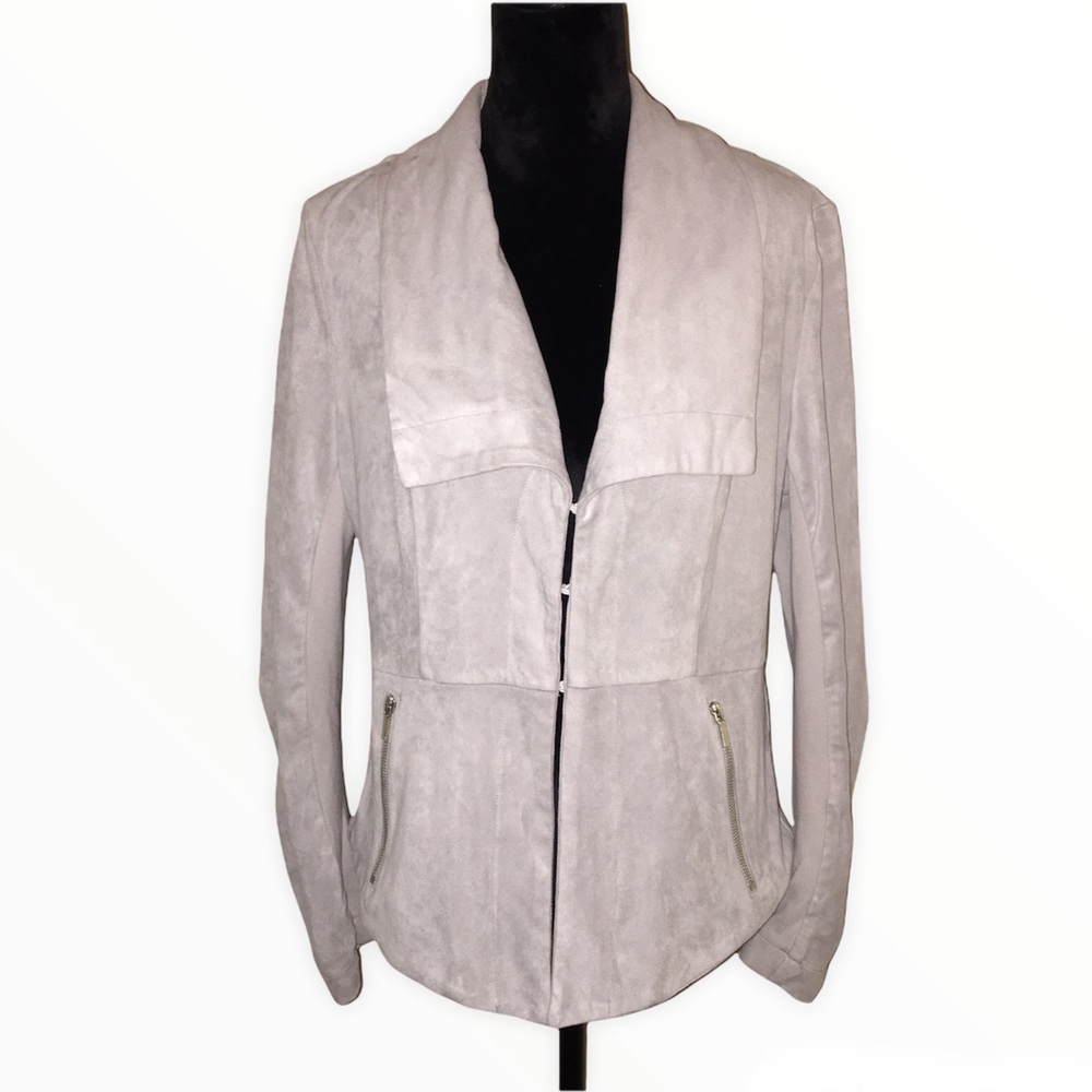 BNCI by Blanc Noir Gray Faux Suede Jacket Large